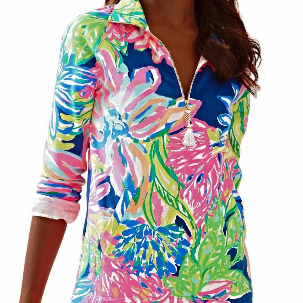 Lilly Pulitzer Popover in ⭐️RARE⭐️ print Travelers Palm 🌴 size Small!